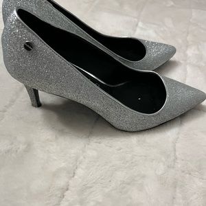 Silver Cinderella prom shoes